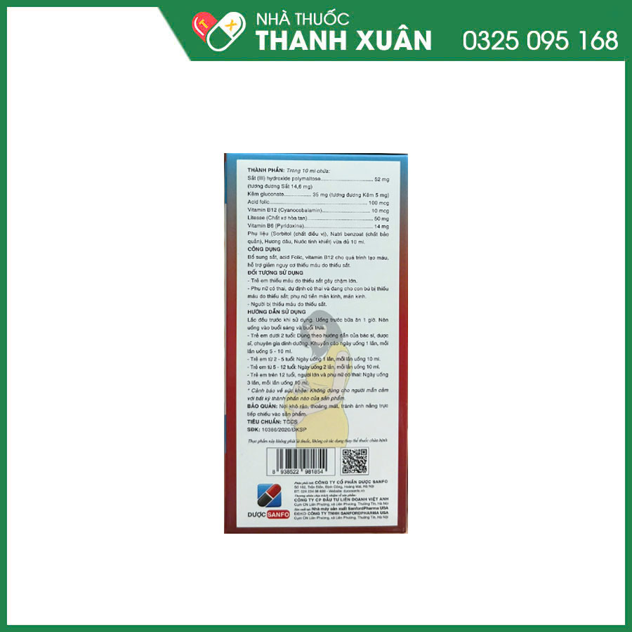 Ferourdex giúp bổ sung chất cho quá trình tạo máu, hỗ trợ giảm nguy cơ thiếu máu do thiếu sắt